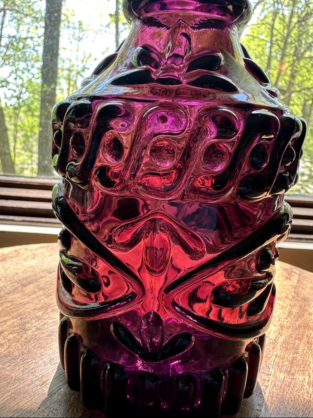 Jim Beam Vintage Amethyst Glass Decanter with Swirl Stopper